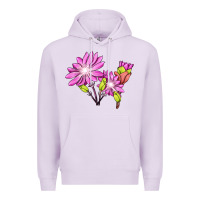 Lilac Bitterroot Flower Illustrations Premium Hoodie - LillyAllenDesigns