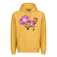 Mustard Bitterroot Flower Illustrations Premium Hoodie - LillyAllenDesigns