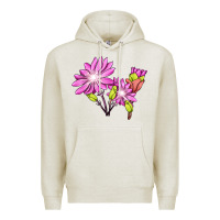 Oatmeal Heather Bitterroot Flower Illustrations Premium Hoodie - LillyAllenDesigns
