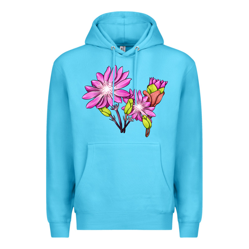 Bitterroot Flower Illustrations Premium Hoodie by LillyAllenDesigns | Teevron