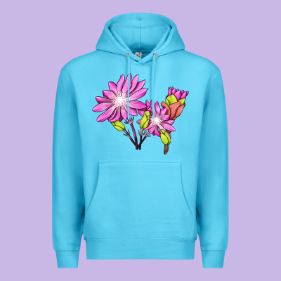 Bitterroot Flower Illustrations Premium Hoodie Designed By Lillyallendesigns
