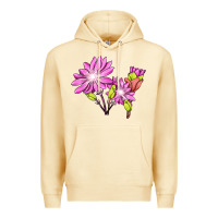 Pina Colada Bitterroot Flower Illustrations Premium Hoodie - LillyAllenDesigns