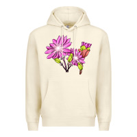 Sandshell Bitterroot Flower Illustrations Premium Hoodie - LillyAllenDesigns