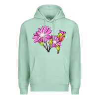 Seafoam Bitterroot Flower Illustrations Premium Hoodie - LillyAllenDesigns