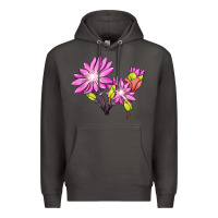 Smoke Bitterroot Flower Illustrations Premium Hoodie - LillyAllenDesigns