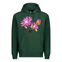 Sports Green Bitterroot Flower Illustrations Premium Hoodie - LillyAllenDesigns