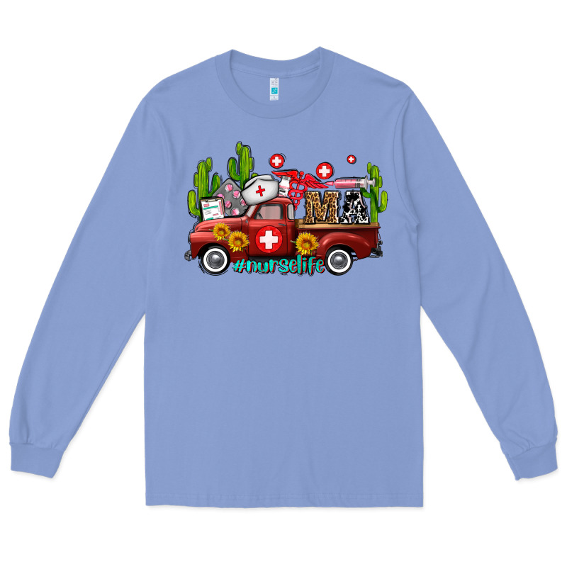 Ma Medical Assistant Nurse Truck With Cactus And Sunflowers Long Sleeve Tee by AdoDesignShop | Teevron