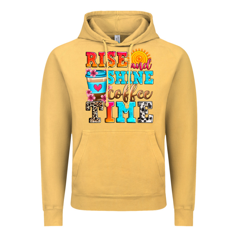 Rise And Shine Coffee Time Vintage Hoodie by Zillion Design Studio | Teevron