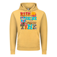 Vintage Mustard rise and shine coffee time Vintage Hoodie - Zillion Design Studio