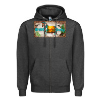 Charcoal Heather western howdy cowboy horse sunset weapon cactus leopard  license plate Zipper Hoodie - BarkalooDesign