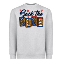 Heather Grey Back the blue Heavyweight Sweatshirt - Neo Western