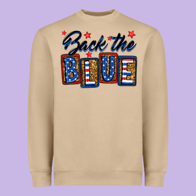 Back The Blue Heavyweight Sweatshirt Designed By Neo Western
