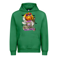 Emerald Happy Halloween with Skeleton Urban Hoodie - texasbilliewilder
