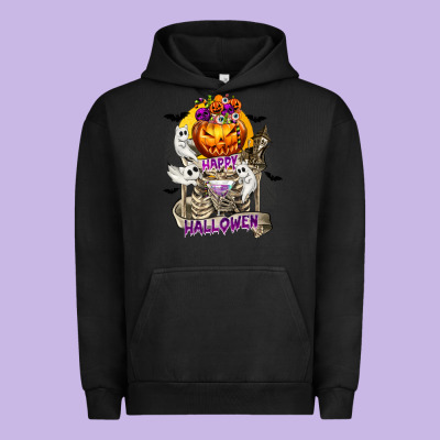 Happy Halloween With Skeleton Urban Hoodie Designed By Texasbilliewilder