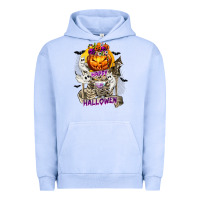 Pigment Grape Ice Happy Halloween with Skeleton Urban Hoodie - texasbilliewilder