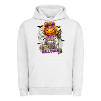 Pigment Lunar Rock Happy Halloween with Skeleton Urban Hoodie - texasbilliewilder