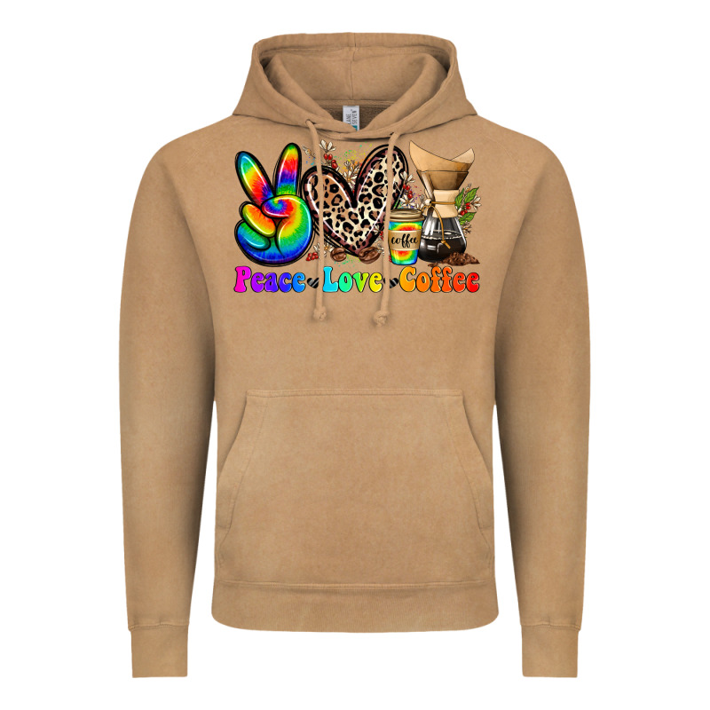 Peace Love  Coffee Vintage Hoodie by Zillion Design Studio | Teevron