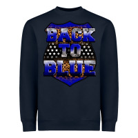 Navy Back the blue Heavyweight Sweatshirt - Neo Western