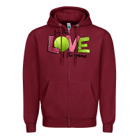 Burgundy for the love of the game tennis Zipper Hoodie - Jasminsmagicworld