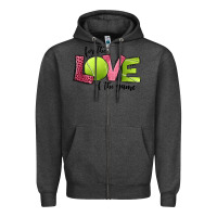 Charcoal Heather for the love of the game tennis Zipper Hoodie - Jasminsmagicworld