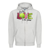 Dove Grey for the love of the game tennis Zipper Hoodie - Jasminsmagicworld