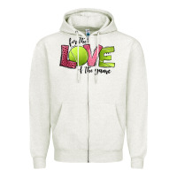 Oatmeal Heather for the love of the game tennis Zipper Hoodie - Jasminsmagicworld