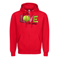 Red for the love of the game tennis Zipper Hoodie - Jasminsmagicworld