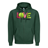 Sports Green for the love of the game tennis Zipper Hoodie - Jasminsmagicworld