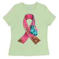 Matcha cancer ribbon and boxing gloves Ladies Tee - AdoDesignShop