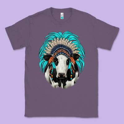 Holstein Indian Headdress Classic Tee Designed By Jahusdesignshop