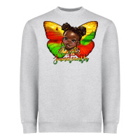 Heather Grey juneteenth butterfly black girl Heavyweight Sweatshirt - HRA Design Shop