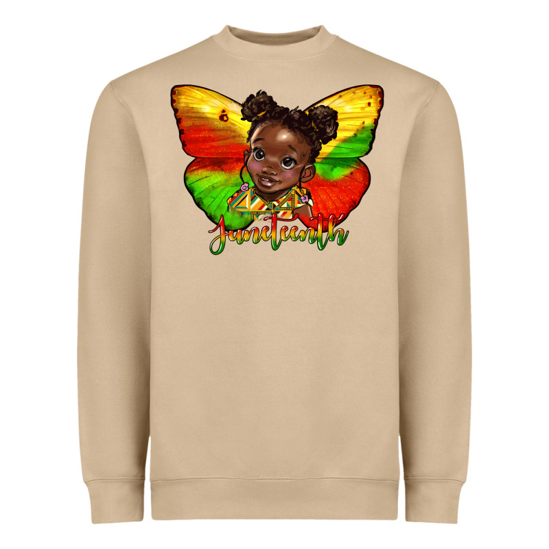 Juneteenth Butterfly Black Girl Heavyweight Sweatshirt by HRA Design Shop | Teevron