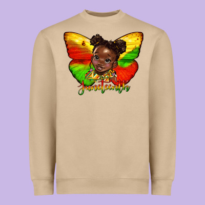 Juneteenth Butterfly Black Girl Heavyweight Sweatshirt Designed By Hra Design Shop