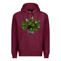 Burgundy Peace Lily Premium Hoodie - LillyAllenDesigns
