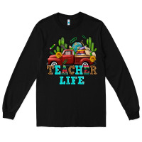 Black teacher life western truck and books Long Sleeve Tee - AdoDesignShop