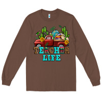 Chestnut teacher life western truck and books Long Sleeve Tee - AdoDesignShop