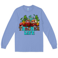 Colony Blue teacher life western truck and books Long Sleeve Tee - AdoDesignShop