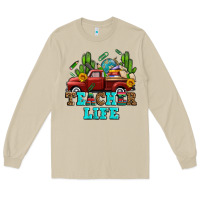 Mushroom teacher life western truck and books Long Sleeve Tee - AdoDesignShop