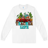 White teacher life western truck and books Long Sleeve Tee - AdoDesignShop
