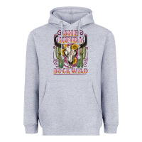 Heather Grey she kinda buck wild with bull skull Heavyweight Hoodie - NancyCooperArtShop