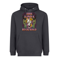 Smoke she kinda buck wild with bull skull Heavyweight Hoodie - NancyCooperArtShop