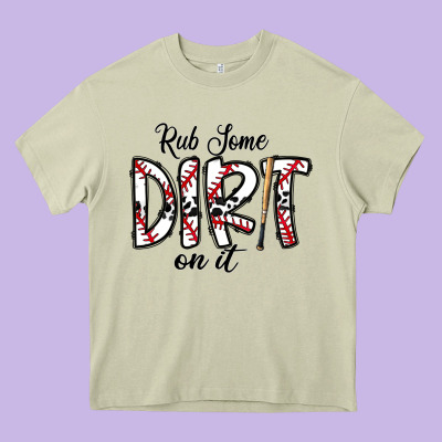 Rub Somedirt On It Baseball Heavy Core Tee Designed By Cowhidedigitalart
