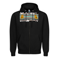 Black western cowhide serape sunflower mama license plate Zipper Hoodie - BarkalooDesign