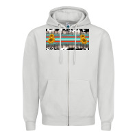 Dove Grey western cowhide serape sunflower mama license plate Zipper Hoodie - BarkalooDesign