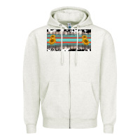Oatmeal Heather western cowhide serape sunflower mama license plate Zipper Hoodie - BarkalooDesign