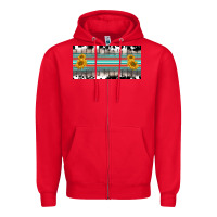Red western cowhide serape sunflower mama license plate Zipper Hoodie - BarkalooDesign