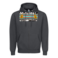 Smoke western cowhide serape sunflower mama license plate Zipper Hoodie - BarkalooDesign