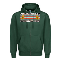 Sports Green western cowhide serape sunflower mama license plate Zipper Hoodie - BarkalooDesign