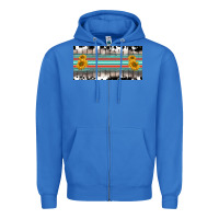 True Royal western cowhide serape sunflower mama license plate Zipper Hoodie - BarkalooDesign