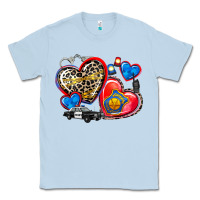 Dusty Blue western leopard  police hearts Classic Tee - AdoDesignShop